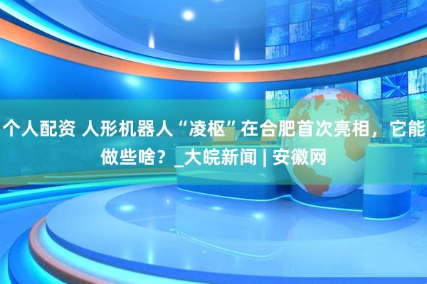 個人配資 人形機器人“凌樞”在合肥首次亮相，它能做些啥？_大皖新聞 | 安徽網(wǎng)